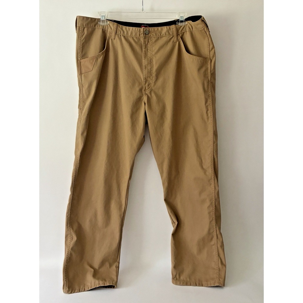 Wrangler Workwear Pants Men's 42x31 Dark Khaki Relaxed Straight Utility Chore